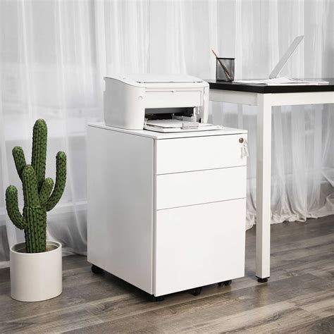 songmics mobile file cabinet with 3 steel pedestal file|Mobile Lockable File Cabinet .